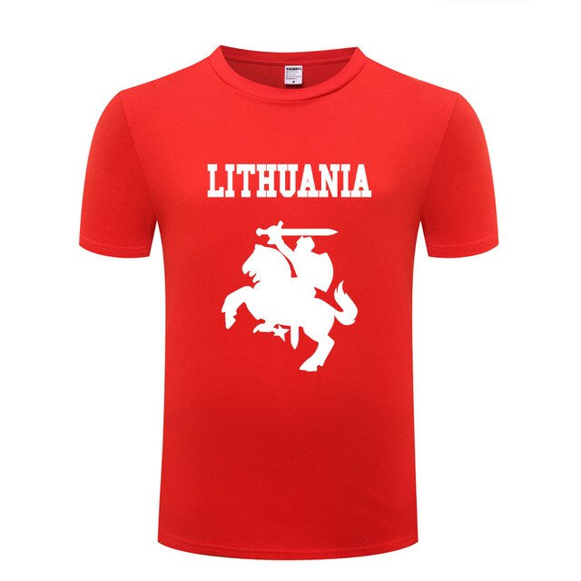 Lithuania Coat of Arms T Shirts Men Short Sleeve O Neck Cotton Man T-Shirt Cool Funny Streetwear Top Tee Bid Size Summer Style