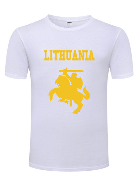 Lithuania Coat of Arms T Shirts Men Short Sleeve O Neck Cotton Man T-Shirt Cool Funny Streetwear Top Tee Bid Size Summer Style