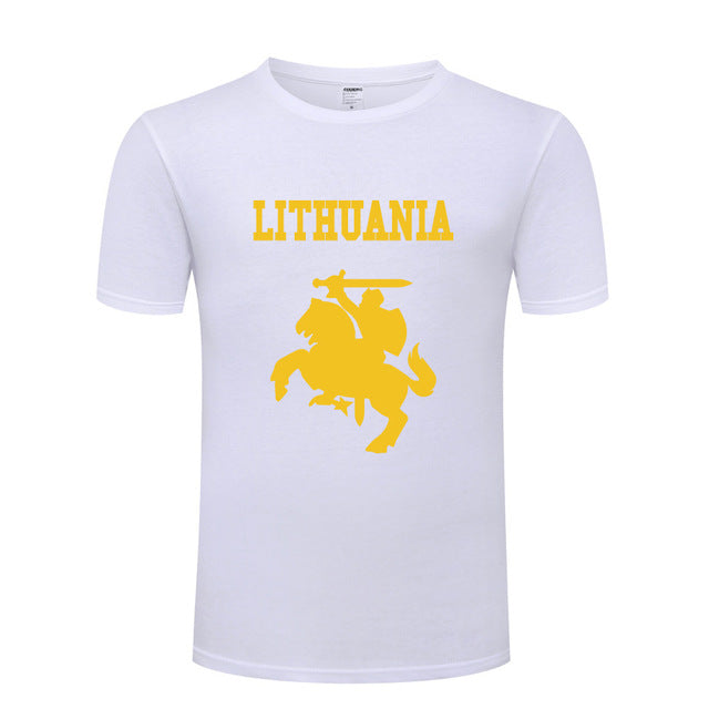 Lithuania Coat of Arms T Shirts Men Short Sleeve O Neck Cotton Man T-Shirt Cool Funny Streetwear Top Tee Bid Size Summer Style