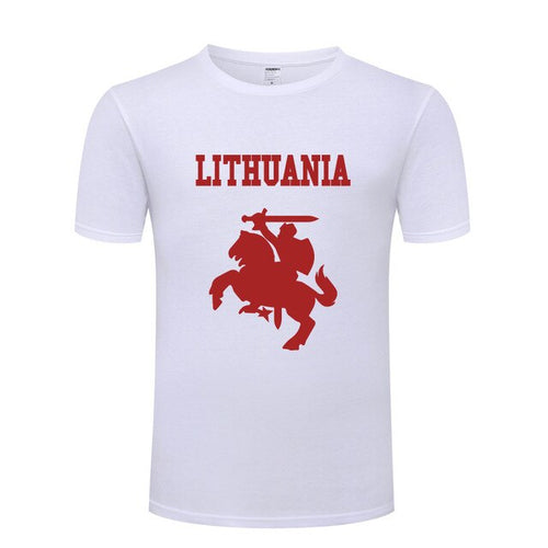Load image into Gallery viewer, Lithuania Coat of Arms T Shirts Men Short Sleeve O Neck Cotton Man T-Shirt Cool Funny Streetwear Top Tee Bid Size Summer Style
