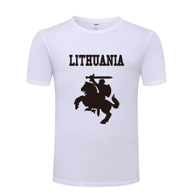 Lithuania Coat of Arms T Shirts Men Short Sleeve O Neck Cotton Man T-Shirt Cool Funny Streetwear Top Tee Bid Size Summer Style