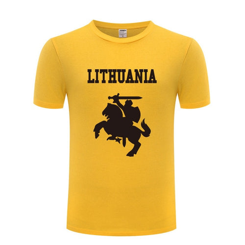 Load image into Gallery viewer, Lithuania Coat of Arms T Shirts Men Short Sleeve O Neck Cotton Man T-Shirt Cool Funny Streetwear Top Tee Bid Size Summer Style
