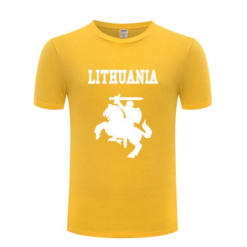 Load image into Gallery viewer, Lithuania Coat of Arms T Shirts Men Short Sleeve O Neck Cotton Man T-Shirt Cool Funny Streetwear Top Tee Bid Size Summer Style
