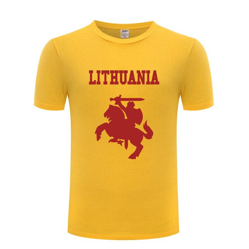 Load image into Gallery viewer, Lithuania Coat of Arms T Shirts Men Short Sleeve O Neck Cotton Man T-Shirt Cool Funny Streetwear Top Tee Bid Size Summer Style
