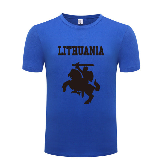 Lithuania Coat of Arms T Shirts Men Short Sleeve O Neck Cotton Man T-Shirt Cool Funny Streetwear Top Tee Bid Size Summer Style