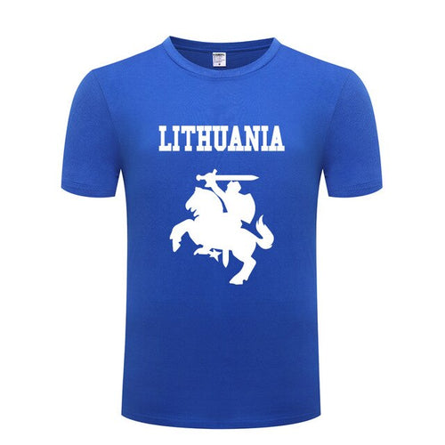 Load image into Gallery viewer, Lithuania Coat of Arms T Shirts Men Short Sleeve O Neck Cotton Man T-Shirt Cool Funny Streetwear Top Tee Bid Size Summer Style
