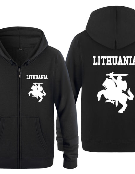 Lithuania Coat of Arms Creative Hoodies Men 2018 Men's Fleece Zipper Cardigans Hooded Sweatshirts