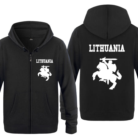 Lithuania Coat of Arms Creative Hoodies Men 2018 Men's Fleece Zipper Cardigans Hooded Sweatshirts