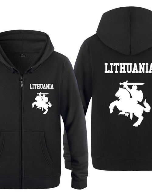 Load image into Gallery viewer, Lithuania Coat of Arms Creative Hoodies Men 2018 Men's Fleece Zipper Cardigans Hooded Sweatshirts
