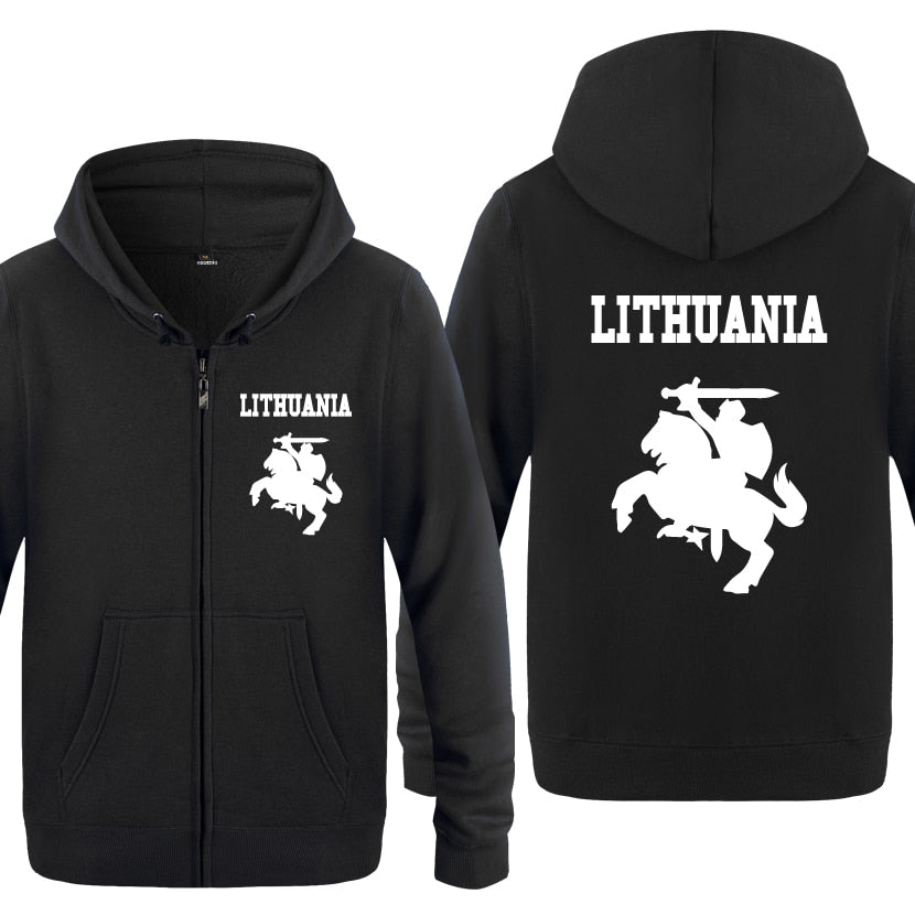 Lithuania Coat of Arms Creative Hoodies Men 2018 Men's Fleece Zipper Cardigans Hooded Sweatshirts