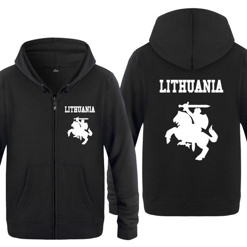 Load image into Gallery viewer, Lithuania Coat of Arms Creative Hoodies Men 2018 Men's Fleece Zipper Cardigans Hooded Sweatshirts

