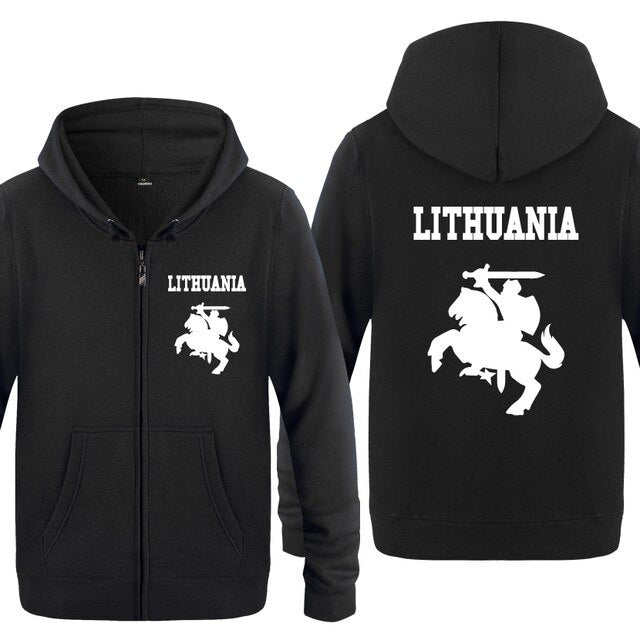 Lithuania Coat of Arms Creative Hoodies Men 2018 Men's Fleece Zipper Cardigans Hooded Sweatshirts