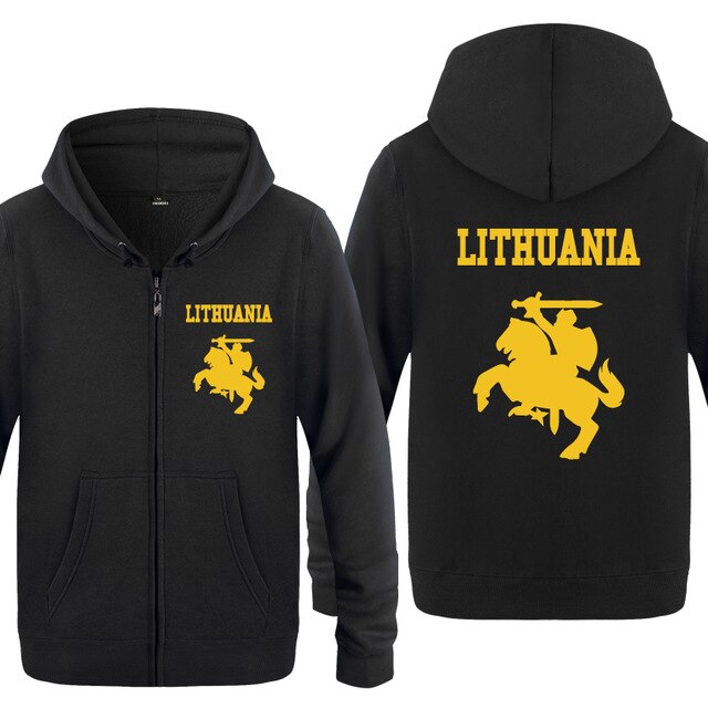 Lithuania Coat of Arms Creative Hoodies Men 2018 Men's Fleece Zipper Cardigans Hooded Sweatshirts