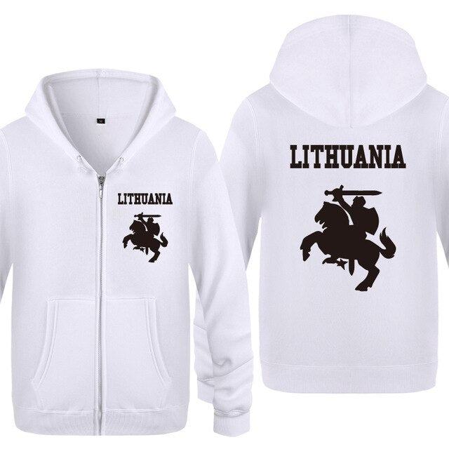 Lithuania Coat of Arms Creative Hoodies Men 2018 Men's Fleece Zipper Cardigans Hooded Sweatshirts