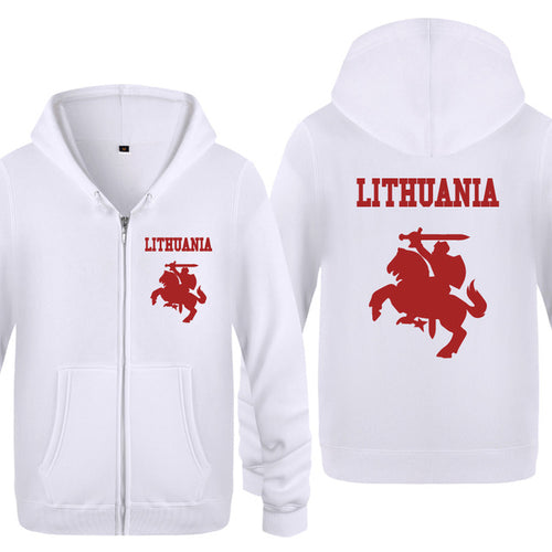 Load image into Gallery viewer, Lithuania Coat of Arms Creative Hoodies Men 2018 Men's Fleece Zipper Cardigans Hooded Sweatshirts
