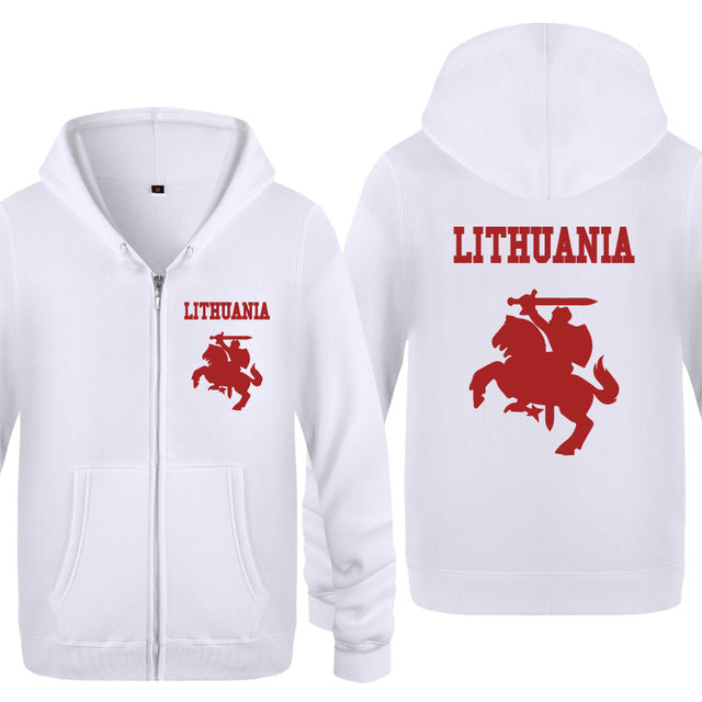 Lithuania Coat of Arms Creative Hoodies Men 2018 Men's Fleece Zipper Cardigans Hooded Sweatshirts