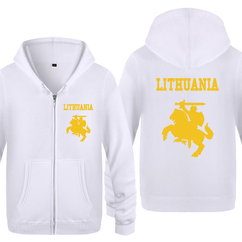 Load image into Gallery viewer, Lithuania Coat of Arms Creative Hoodies Men 2018 Men's Fleece Zipper Cardigans Hooded Sweatshirts
