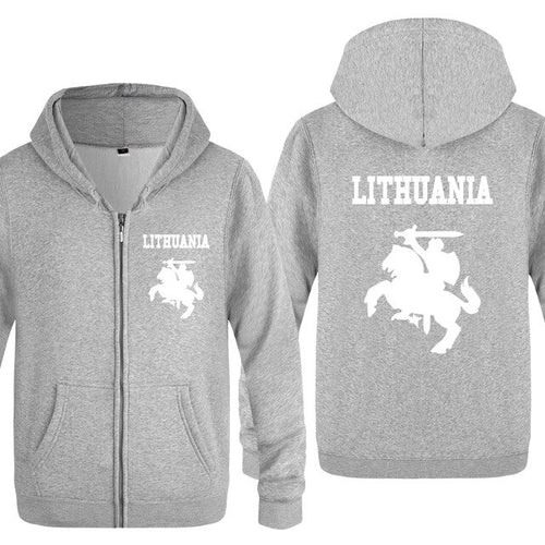 Load image into Gallery viewer, Lithuania Coat of Arms Creative Hoodies Men 2018 Men's Fleece Zipper Cardigans Hooded Sweatshirts
