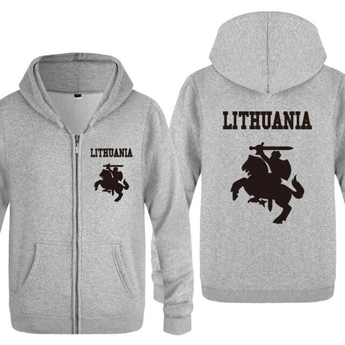Load image into Gallery viewer, Lithuania Coat of Arms Creative Hoodies Men 2018 Men's Fleece Zipper Cardigans Hooded Sweatshirts
