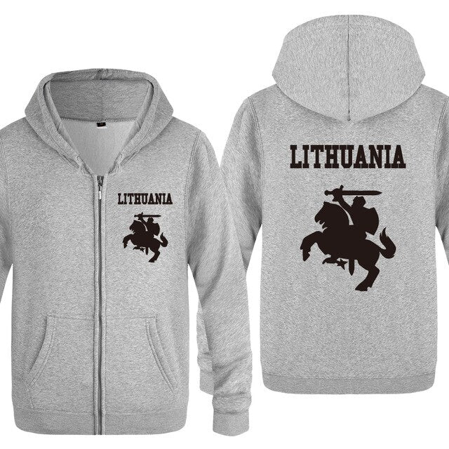 Lithuania Coat of Arms Creative Hoodies Men 2018 Men's Fleece Zipper Cardigans Hooded Sweatshirts