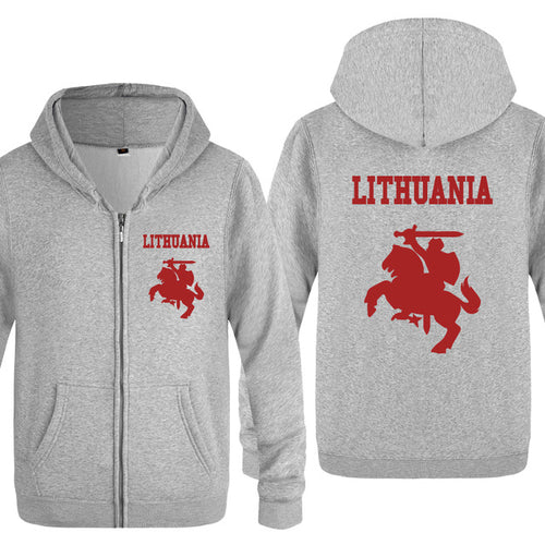 Load image into Gallery viewer, Lithuania Coat of Arms Creative Hoodies Men 2018 Men's Fleece Zipper Cardigans Hooded Sweatshirts
