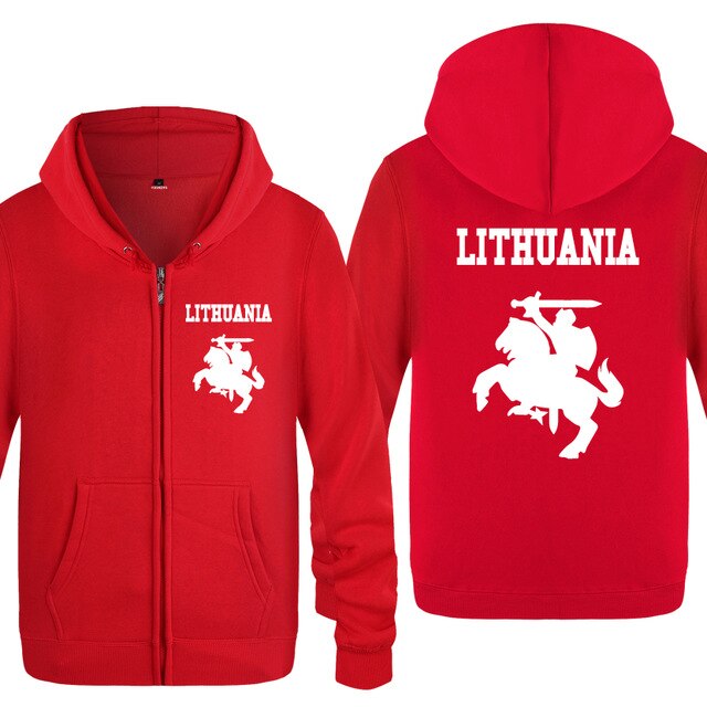 Lithuania Coat of Arms Creative Hoodies Men 2018 Men's Fleece Zipper Cardigans Hooded Sweatshirts