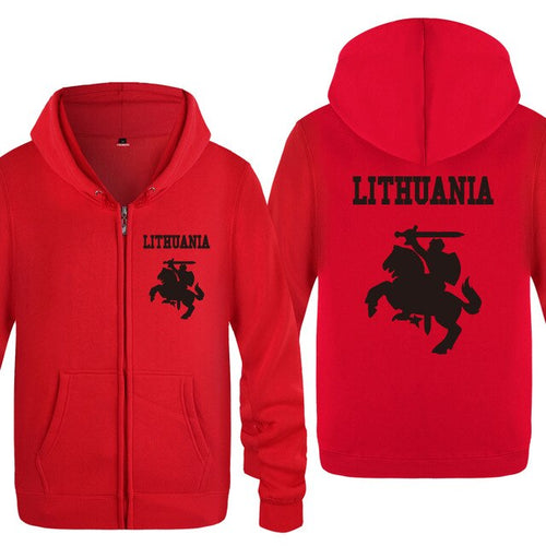 Load image into Gallery viewer, Lithuania Coat of Arms Creative Hoodies Men 2018 Men's Fleece Zipper Cardigans Hooded Sweatshirts
