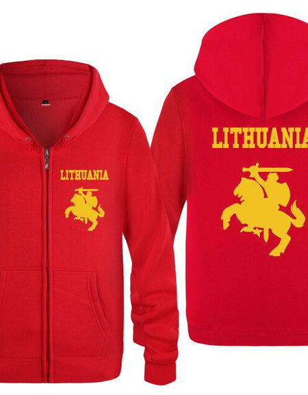 Lithuania Coat of Arms Creative Hoodies Men 2018 Men's Fleece Zipper Cardigans Hooded Sweatshirts