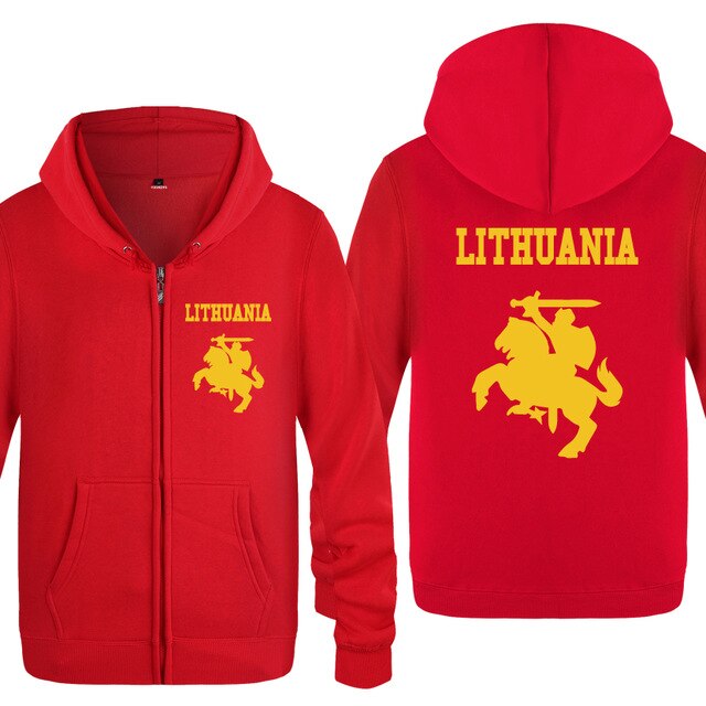 Lithuania Coat of Arms Creative Hoodies Men 2018 Men's Fleece Zipper Cardigans Hooded Sweatshirts