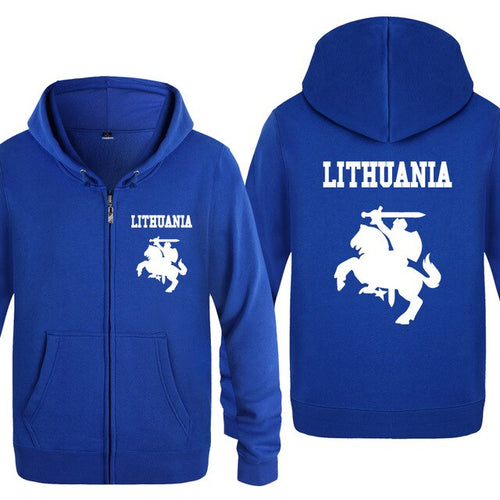 Load image into Gallery viewer, Lithuania Coat of Arms Creative Hoodies Men 2018 Men's Fleece Zipper Cardigans Hooded Sweatshirts
