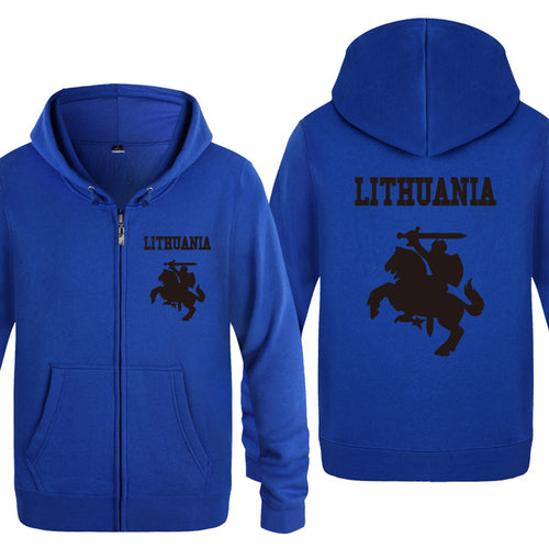 Load image into Gallery viewer, Lithuania Coat of Arms Creative Hoodies Men 2018 Men's Fleece Zipper Cardigans Hooded Sweatshirts

