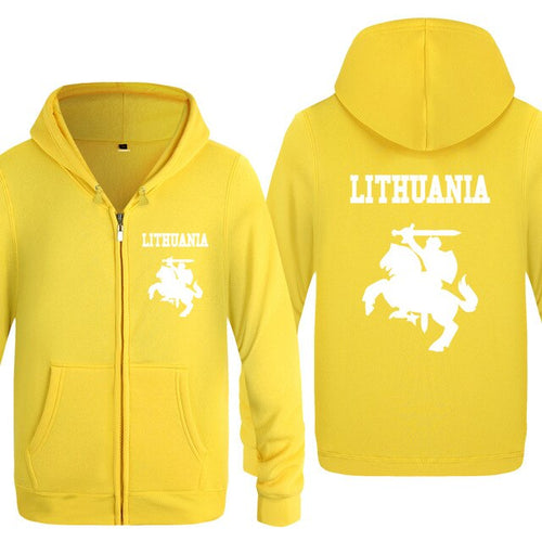 Load image into Gallery viewer, Lithuania Coat of Arms Creative Hoodies Men 2018 Men's Fleece Zipper Cardigans Hooded Sweatshirts
