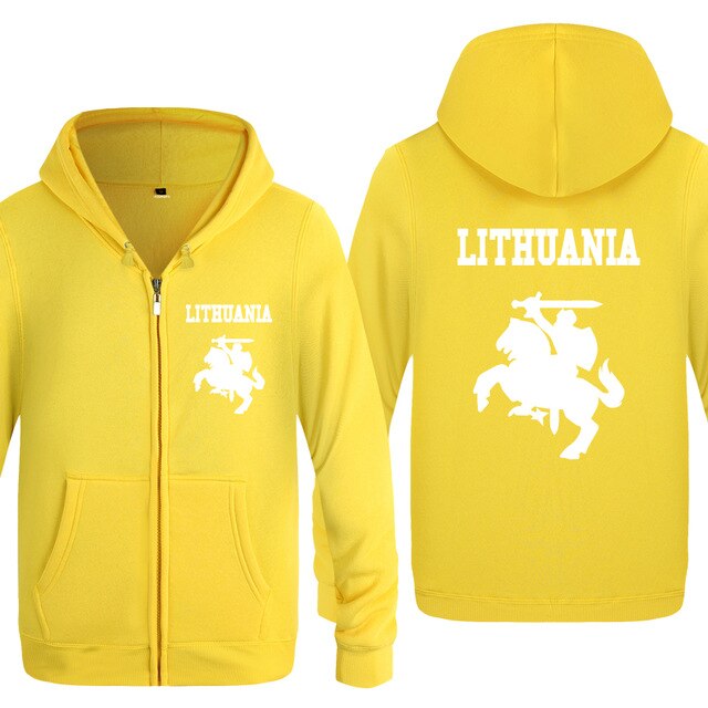 Lithuania Coat of Arms Creative Hoodies Men 2018 Men's Fleece Zipper Cardigans Hooded Sweatshirts
