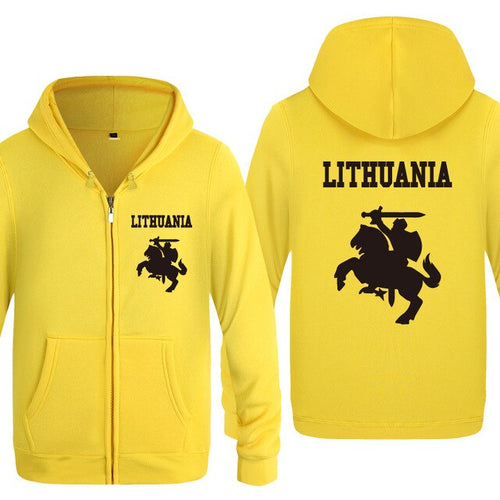 Load image into Gallery viewer, Lithuania Coat of Arms Creative Hoodies Men 2018 Men's Fleece Zipper Cardigans Hooded Sweatshirts
