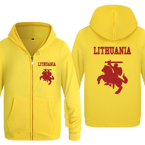 Load image into Gallery viewer, Lithuania Coat of Arms Creative Hoodies Men 2018 Men's Fleece Zipper Cardigans Hooded Sweatshirts
