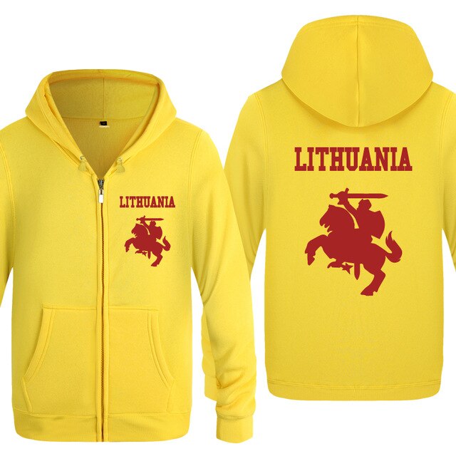 Lithuania Coat of Arms Creative Hoodies Men 2018 Men's Fleece Zipper Cardigans Hooded Sweatshirts