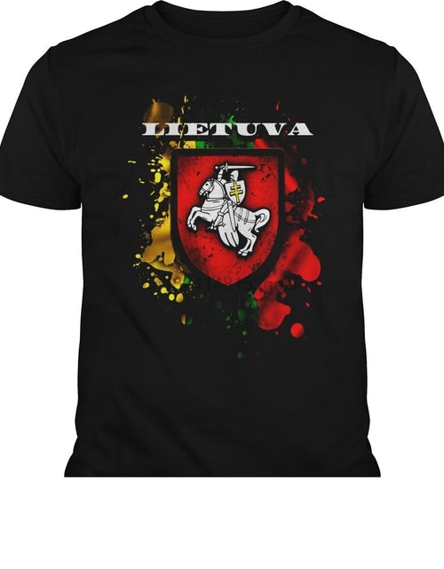 Load image into Gallery viewer, 100% t shirt 2018 Fashion men t-shirt 100% Lithuania Gift T-Shirt National Attributes Flag And Vytis
