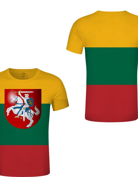 Lithuania  Custom DIY tshirts Lietua Nation Flag 3D Man Summer Tee Shirt Print Customize Name Number Logo  Photo  Country  Team