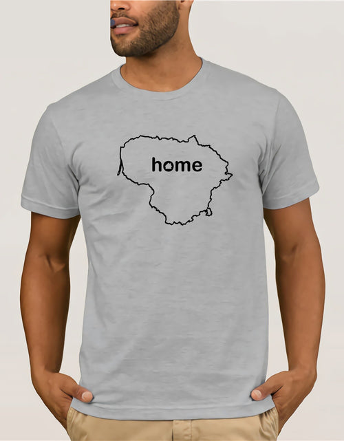 Load image into Gallery viewer, Simple Short-Sleeved Cotton T-Shirt LITHUANIA HOME T-Shirt FIND YOUR OWN Country Men OR Women's Lietuva Lithuanian O-Neck
