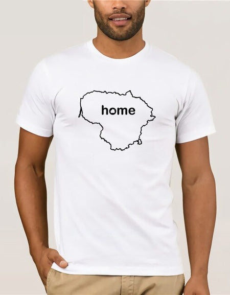 Simple Short-Sleeved Cotton T-Shirt LITHUANIA HOME T-Shirt FIND YOUR OWN Country Men OR Women's Lietuva Lithuanian O-Neck