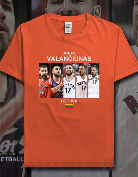 Jonas t shirt men jerseys Valanciunas Lithuania basketballer star tshirt cotton fitness clothing fitness t-shirts fans tees 20