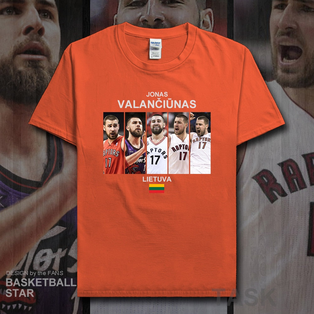 Jonas t shirt men jerseys Valanciunas Lithuania basketballer star tshirt cotton fitness clothing fitness t-shirts fans tees 20
