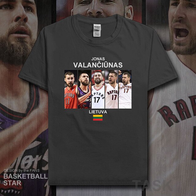 Jonas t shirt men jerseys Valanciunas Lithuania basketballer star tshirt cotton fitness clothing fitness t-shirts fans tees 20