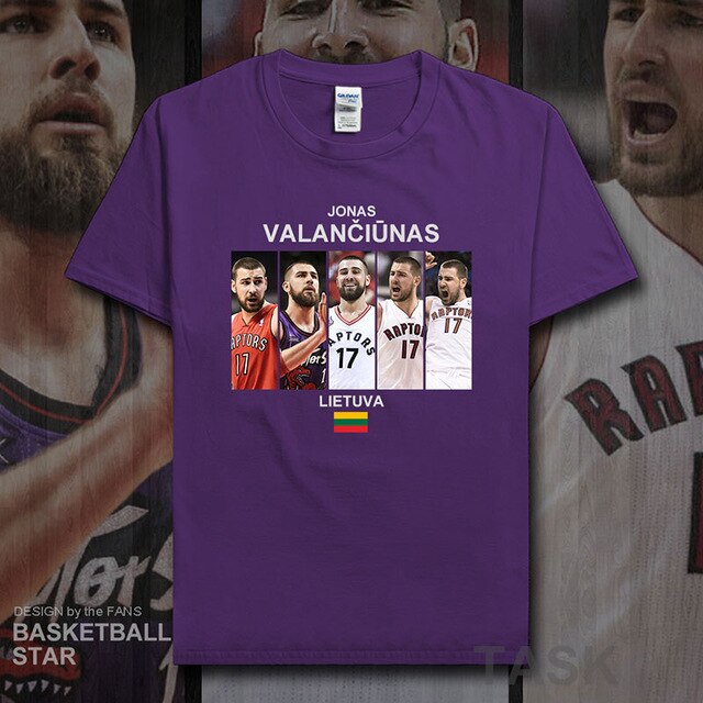 Jonas t shirt men jerseys Valanciunas Lithuania basketballer star tshirt cotton fitness clothing fitness t-shirts fans tees 20