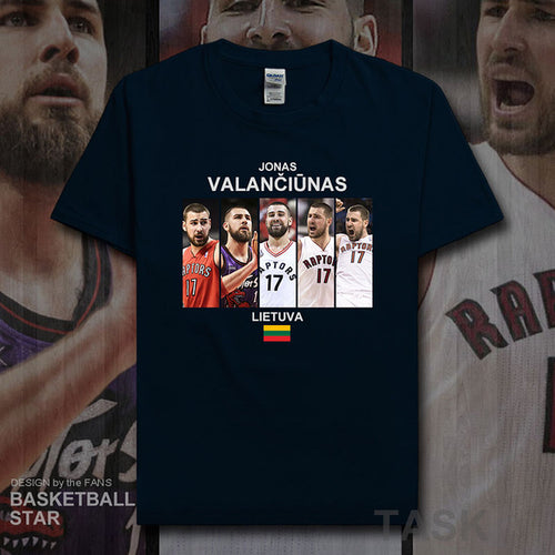 Load image into Gallery viewer, Jonas t shirt men jerseys Valanciunas Lithuania basketballer star tshirt cotton fitness clothing fitness t-shirts fans tees 20
