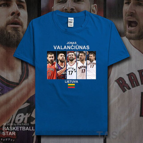 Load image into Gallery viewer, Jonas t shirt men jerseys Valanciunas Lithuania basketballer star tshirt cotton fitness clothing fitness t-shirts fans tees 20
