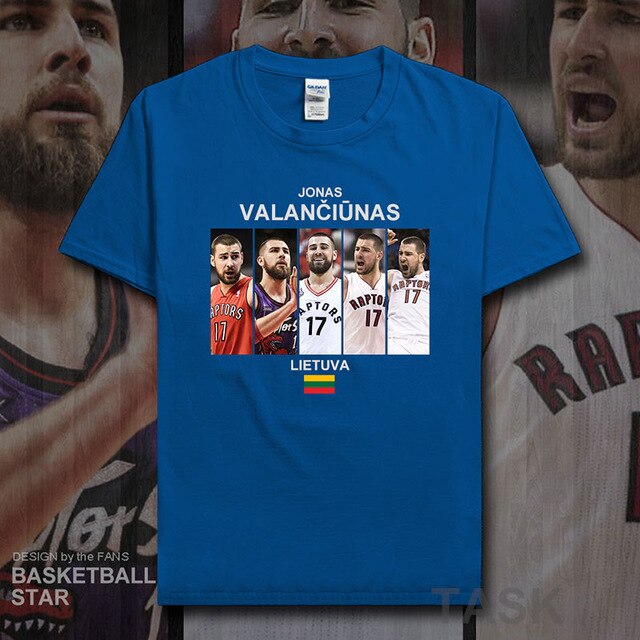 Jonas t shirt men jerseys Valanciunas Lithuania basketballer star tshirt cotton fitness clothing fitness t-shirts fans tees 20