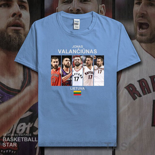 Load image into Gallery viewer, Jonas t shirt men jerseys Valanciunas Lithuania basketballer star tshirt cotton fitness clothing fitness t-shirts fans tees 20
