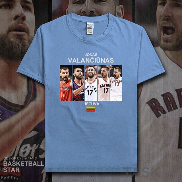Jonas t shirt men jerseys Valanciunas Lithuania basketballer star tshirt cotton fitness clothing fitness t-shirts fans tees 20