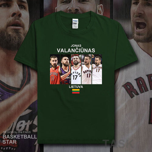 Load image into Gallery viewer, Jonas t shirt men jerseys Valanciunas Lithuania basketballer star tshirt cotton fitness clothing fitness t-shirts fans tees 20
